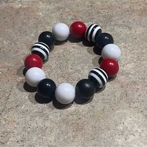 Faux, Costume, Estate Jewelry, Beaded Santa Bracelet